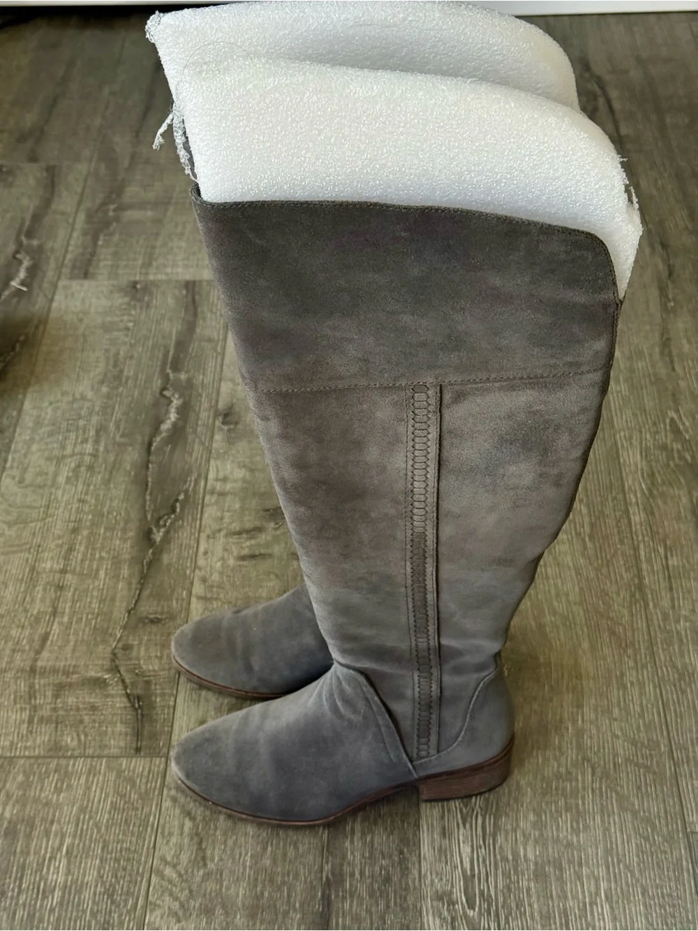 Vince Camuto Tall Gray Suede Over-the-Knee Boots